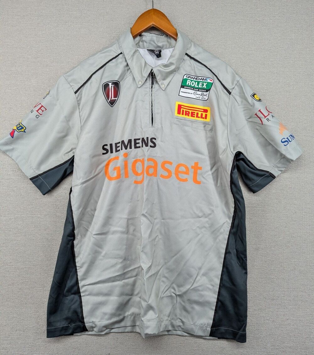 NEW Porsche JLowe Racing Crew Shirt Large Rolex Grand AM Motorsports 2010 -D83
